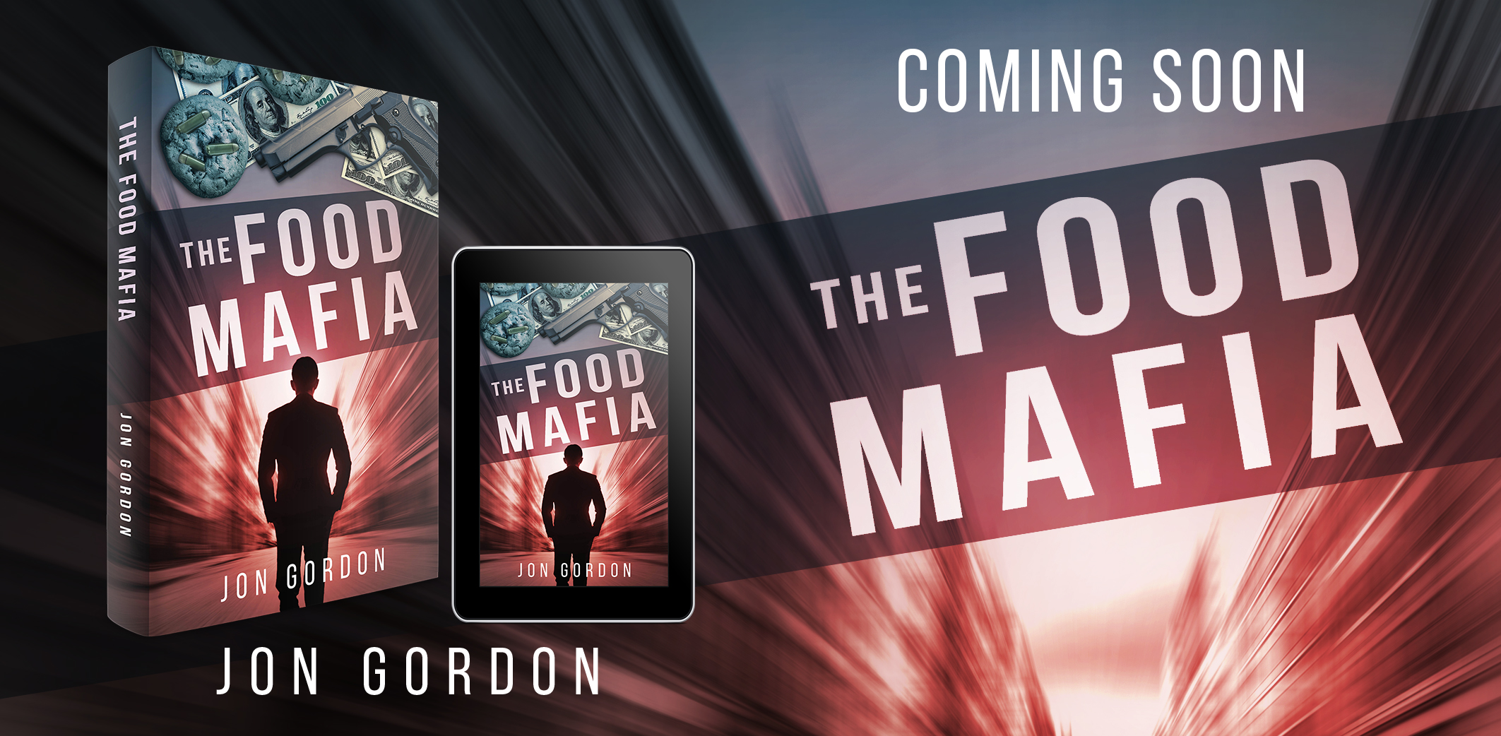 Coming Soon graphic showing The Food Mafia book cover and audiobook cover foodmafia.blog 